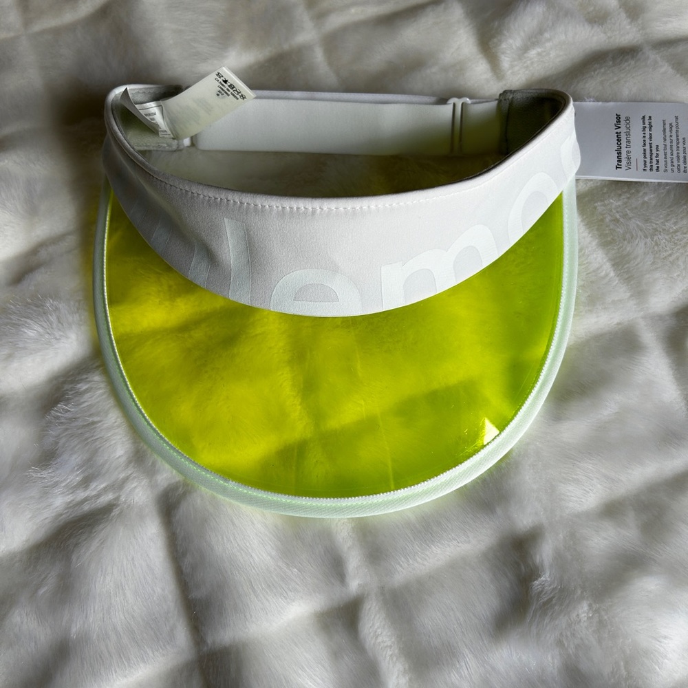 NWT lululemon tennis translucent visor white green yellow graphic